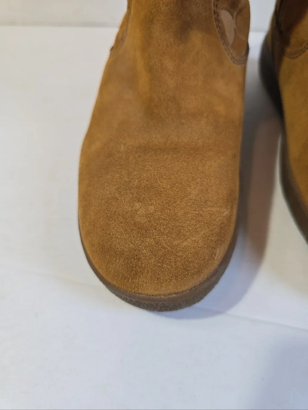 Coach Tullip Tan Suede Signature Mid-Calf Boots with Buckle Detail Size 7